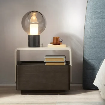 спалня Малки нощни шкафчета Минималистичен нисък външен дизайн Красиви нощни шкафчета Без звукова кутия Маса De Chevet Мебели Всекидневна