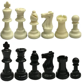 Средновековни пластмасови шахматни фигури Цар Височина 6.4cm/7.5cm/9.5cm Сменяеми международни шахматни фигури Настолни игри Аксесоари