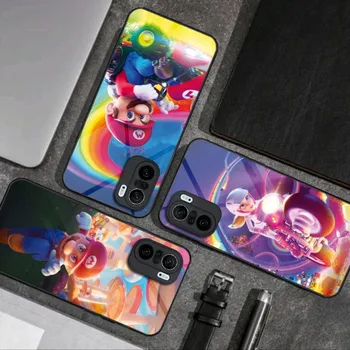 Супер Мариос Bros телефон случай стъкло за Xiaomi PocoF3 13 11T 10 12X 12Pro Lite Redmi бележка 10 9 8 Pro 9T 9A PocoX3Pro капак
