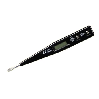  Цифров тест молив отвертка сонда светлина напрежение тестер детектор AC / DC 12-220V електрически тест писалка волтметър, черен