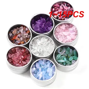  1 ~ 15PCS кутия кристал естествени камъни неправилни смачкване камъни цветни нокти изкуство декорации японски стил DIY UV гел полски