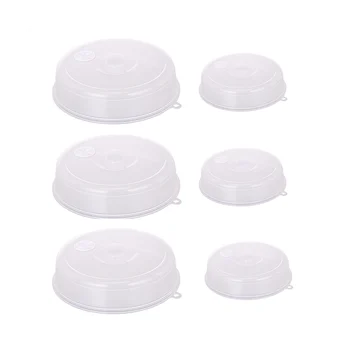 6 Pack Микровълнови капаци, пластмасови микровълнови капаци, Калъфи за микровълнови чинии за храна с клапан, 2 размера, Clear