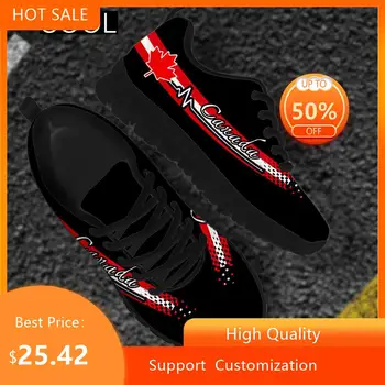 HYCOOL Нова тенденция мъже жени меки плоски обувки Канада флаг дизайн отпечатани висококачествени дишащи спортни маратонки Calzado Femme