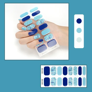 Q1QD гел нокти стикери самозалепващи нокти стикери пълен нокти обвива френски маникюр