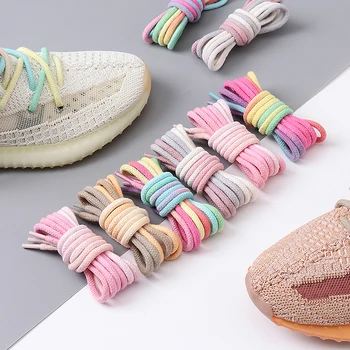 Rainbow кръгла дантела за баскетболни спортни обувки цветни еластични дантели за маратонки прецизни плетени памучни дантелени аксесоари за обувки