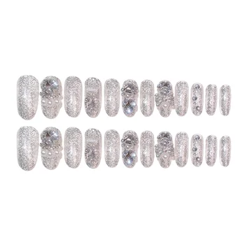 Луксозни кристали Фалшив пирон 3D корона декор Пенлив изкуствен нокът за фестивал нокти козметично парти