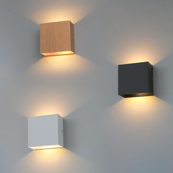 Модерен 6W LED стена светлина вътрешен минималистичен стена лампа хол спалня коридор осветление декор стена sconce алуминиево осветително тяло
